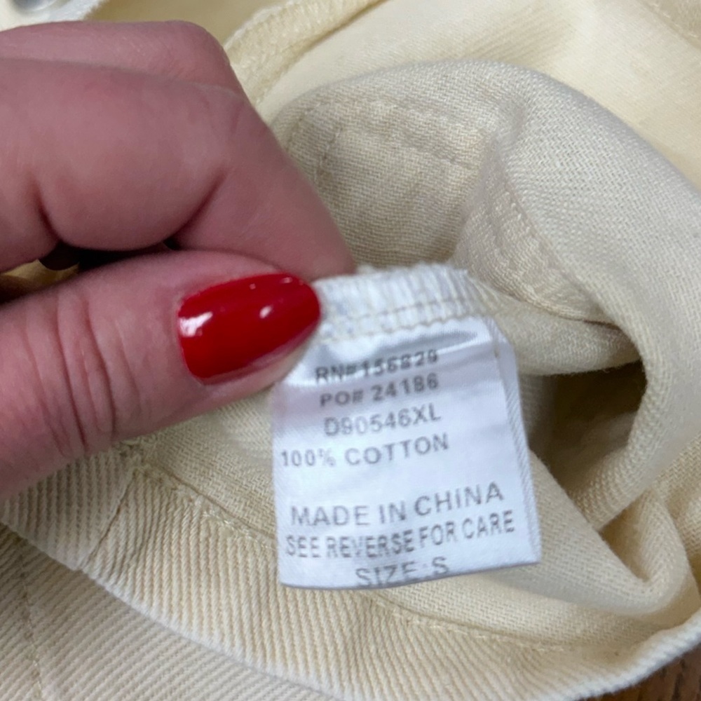White Birch Cream Utility Romper Dress Size Small Casual Summer Denim Romper - Picture 7 of 11